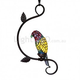 Rural Parrot Stained Glass Pendant Light