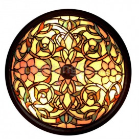 16 Inch Stained Glass Flush Mount