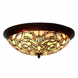 16 Inch Stained Glass Flush Mount