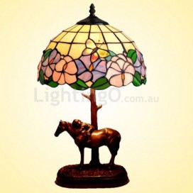 12 Inch Rural Butterfly Stained Glass Table Lamp