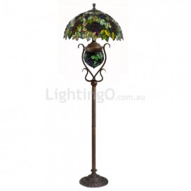 18 Inch Retro Grape Stained Glass Floor Lamp