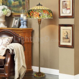 20 Inch Rose Stained Glass Floor Lamp