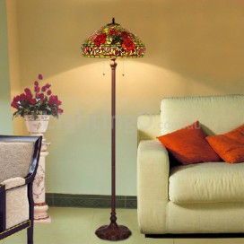 18 Inch Rose Stained Glass Floor Lamp