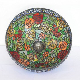 18 Inch Rose Stained Glass Floor Lamp