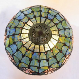 16 Inch Blue Tulip Stained Glass Floor Lamp