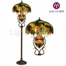 20 Inch Grape Stained Glass Floor Lamp
