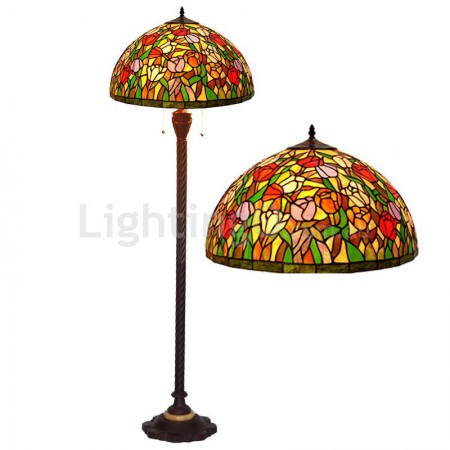 20 Inch Tulip Stained Glass Floor Lamp