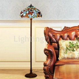 16 Inch Butterfly Stained Glass Floor Lamp