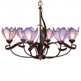 6 Light Chandelier Stained Glass Chandelier