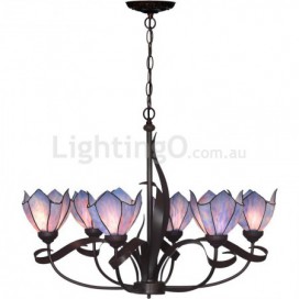 6 Light Chandelier Stained Glass Chandelier