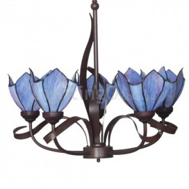 5 Light Chandelier Stained Glass Chandelier