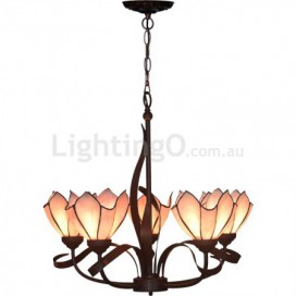 5 Light Chandelier Stained Glass Chandelier