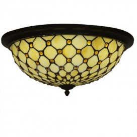 16 Inch Palace Stained Glass Flush Mount
