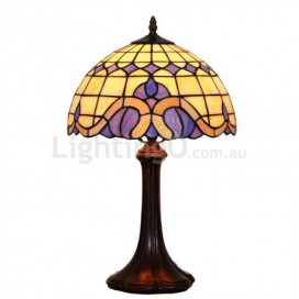 12 Inch Mediterranean Style Stained Glass Table Lamp