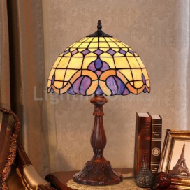 12 Inch Mediterranean Style Stained Glass Table Lamp