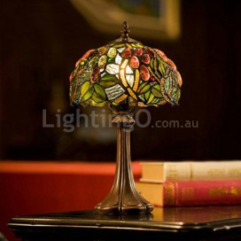 8 Inch Grape Stained Glass Table Lamp