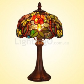 8 Inch Grape Stained Glass Table Lamp