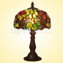 8 Inch Grape Stained Glass Table Lamp