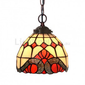 7 Inch Baroque Stained Glass Pendant Light