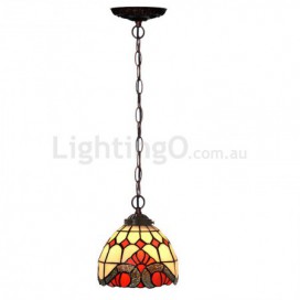 7 Inch Baroque Stained Glass Pendant Light