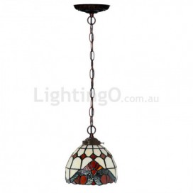7 Inch Baroque Stained Glass Pendant Light