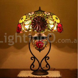 18 Inch Rural Sunflower Stained Glass Table Lamp