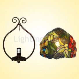 7 Inch Grape Stained Glass Table Lamp