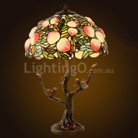 16 Inch Peach Stained Glass Table Lamp