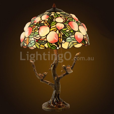 16 Inch Peach Stained Glass Table Lamp