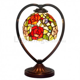 7 Inch Rose Stained Glass Table Lamp
