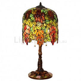 13 Inch Grape Stained Glass Table Lamp