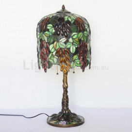 13 Inch Grape Stained Glass Table Lamp