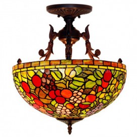 16 Inch Rural Chandelier Stained Glass Chandelier