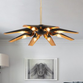 8 Light Retro Rustic Luxury Aluminum Alloy Chandelier with Shade