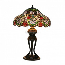 21 Inch Rose Stained Glass Table Lamp