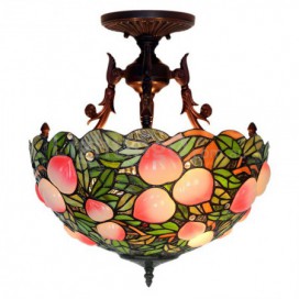 16 Inch Peach Chandelier Stained Glass Chandelier