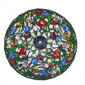 16 Inch Tulip 1 Light Stained Glass Pendant Light