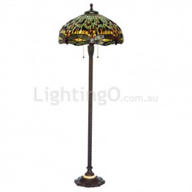 20 Inch Dragonfly Stained Glass Floor Lamp