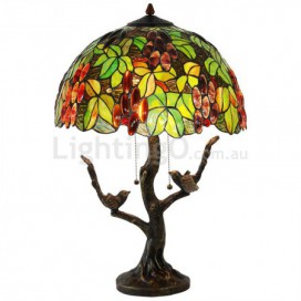 16 Inch Grape Stained Glass Table Lamp