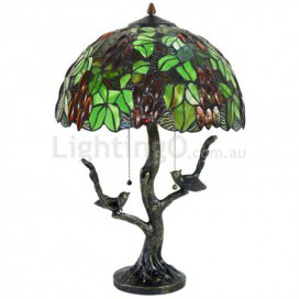 16 Inch Grape Stained Glass Table Lamp