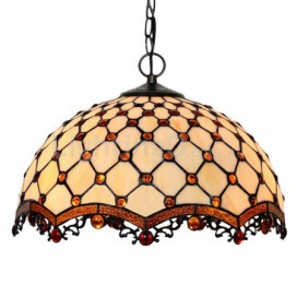 16 Inch Palace 1 Light Stained Glass Pendant Light