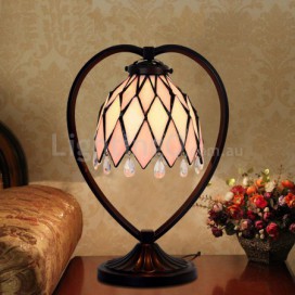 7 Inch Pink Stained Glass Table Lamp