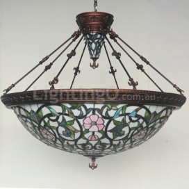 43 Inch Rural Stained Glass Pendant Light