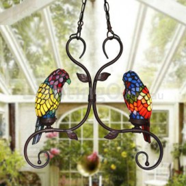 Parrot Stained Glass Pendant Light