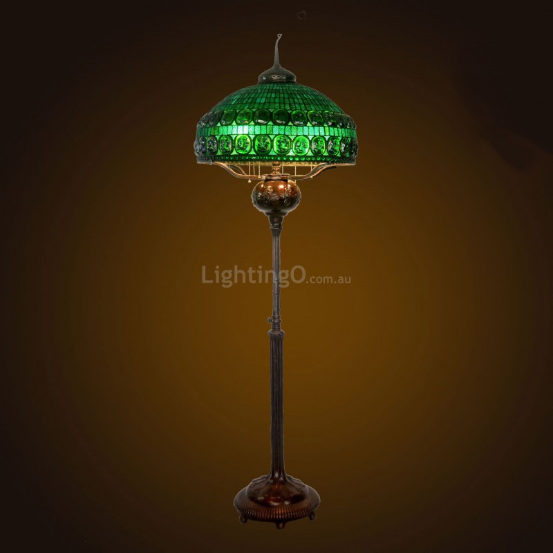 Green tiffany floor lamp discount