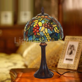 8 Inch Rural Grape Stained Glass Table Lamp