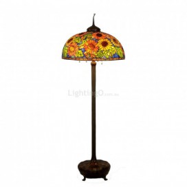 26 Inch Sunflower Stained Glass Floor Lamp