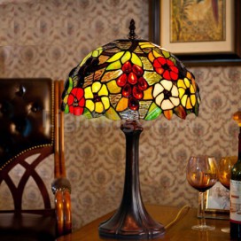12 Inch Rural Grape Stained Glass Table Lamp