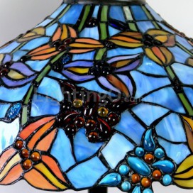 16 Inch Rustic Rural Butterfly Stained Glass Pendant Light