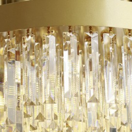 16 Light Modern / Contemporary Steel Pendant Light with Crystal Shade